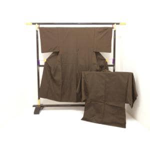 男物　紬織　きもの・羽織　２点セット