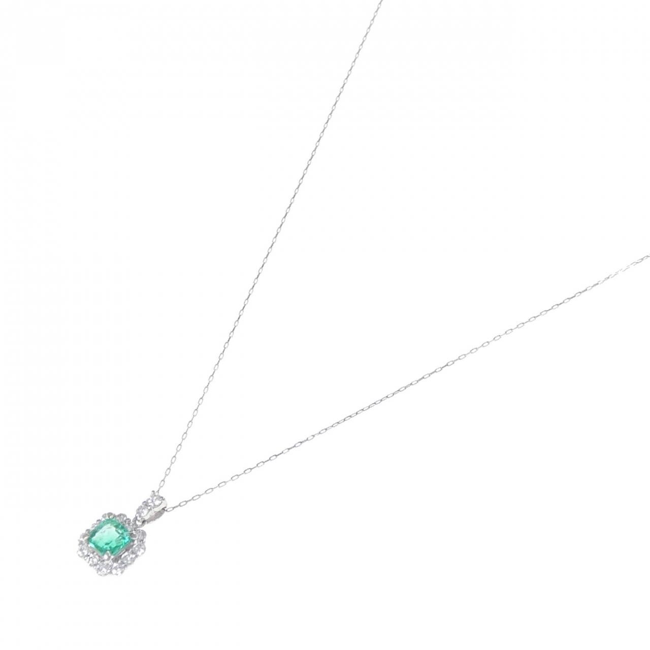 PT900 エメラルド ネックレス 0.67CT
