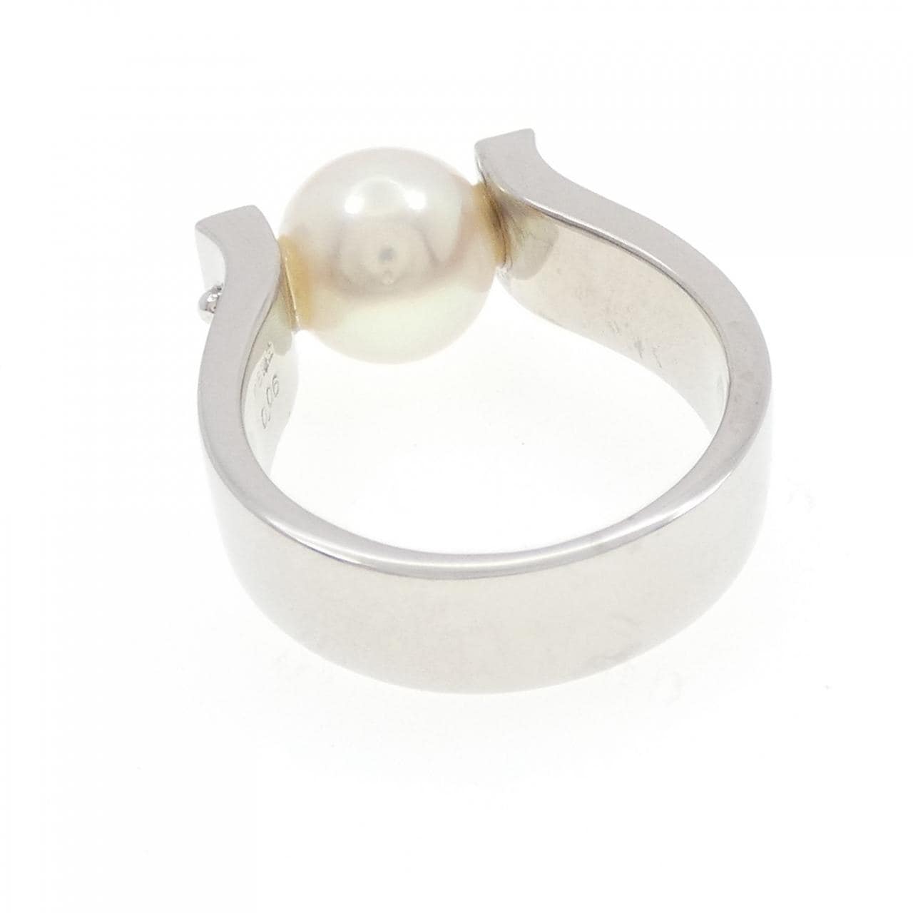 K18WG Akoya pearl ring 9mm