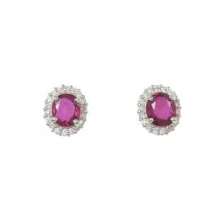 PT900 ルビー ピアス 1.14CT
