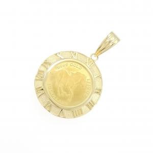 K18YG (frame) coin pendant
