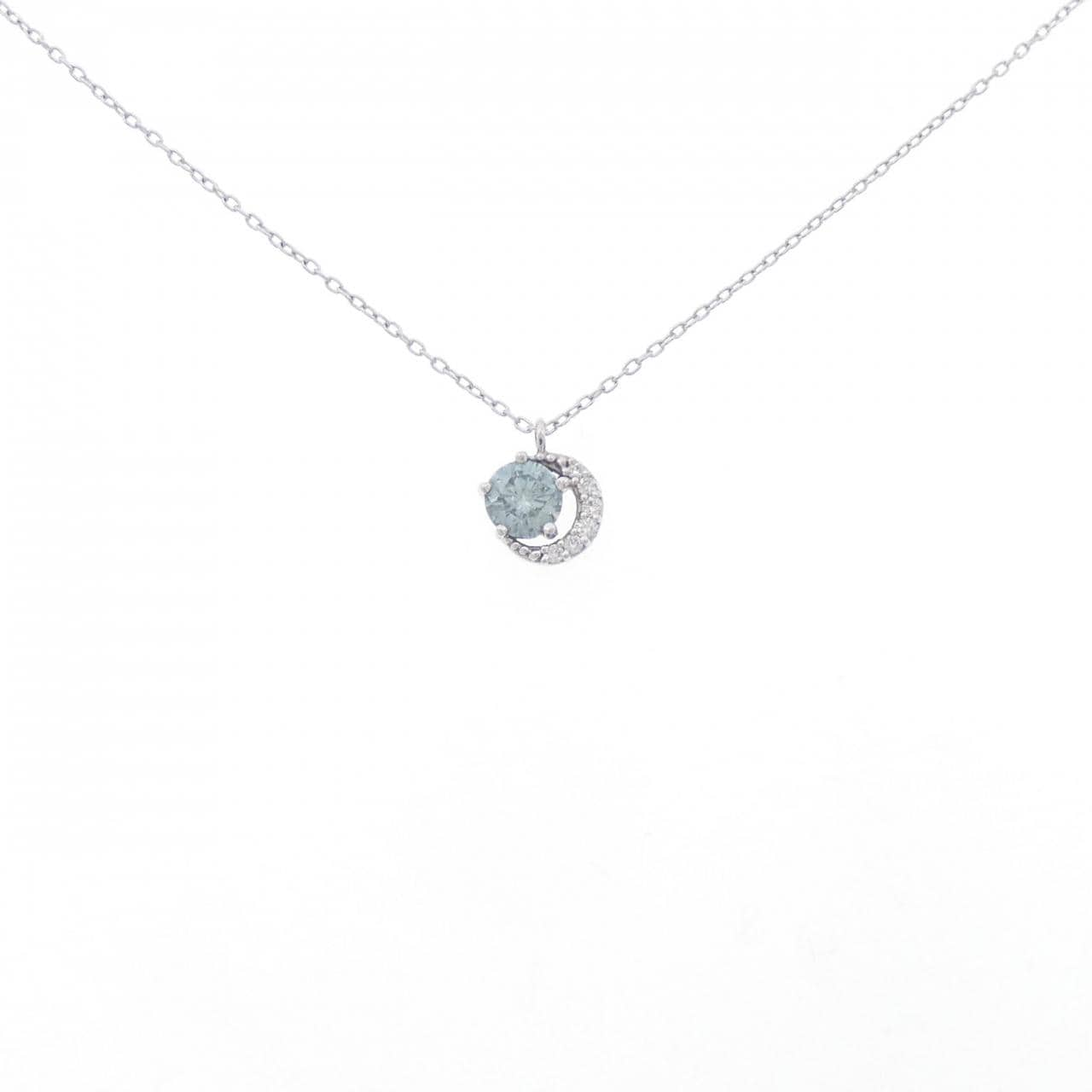 K18WG Moon Diamond Necklace 0.33CT