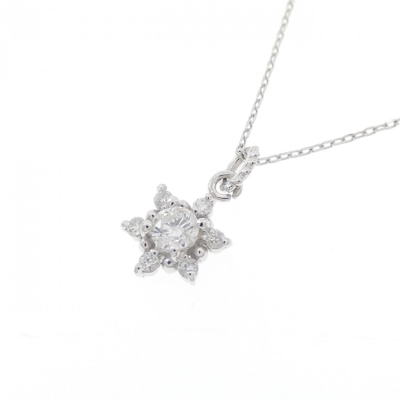 K18WG スター ダイヤモンド ネックレス 0.15CT