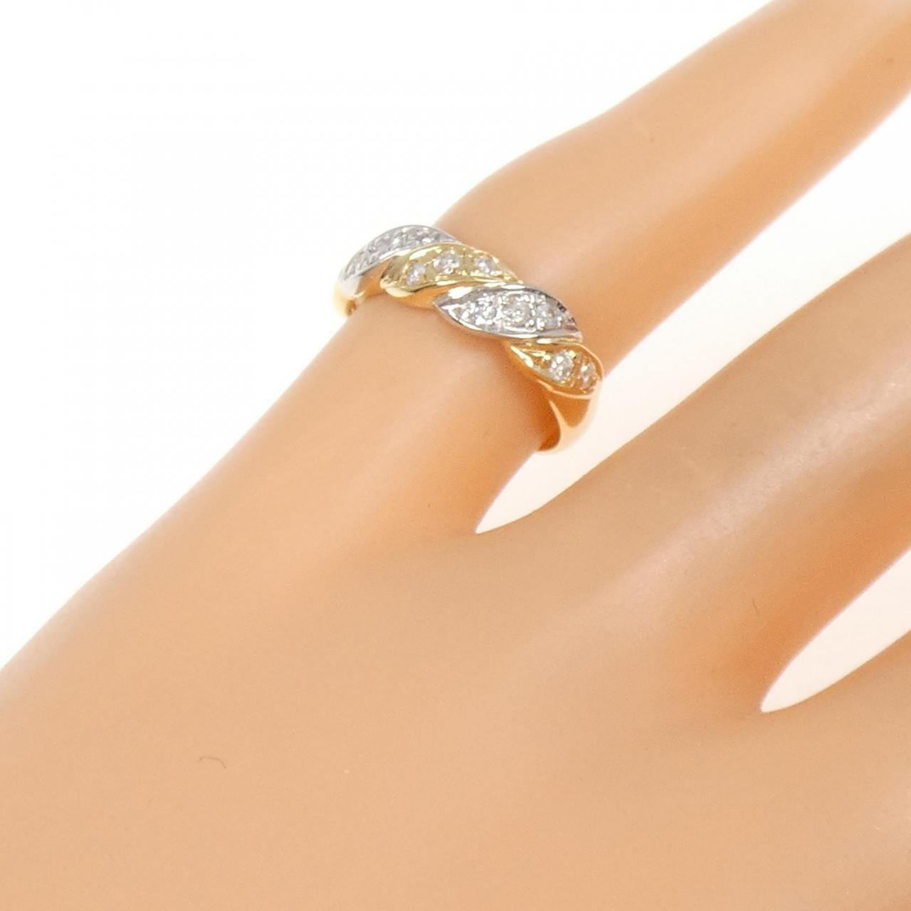 K18YG/PT900 ダイヤモンド ピンキー リング 0.20CT