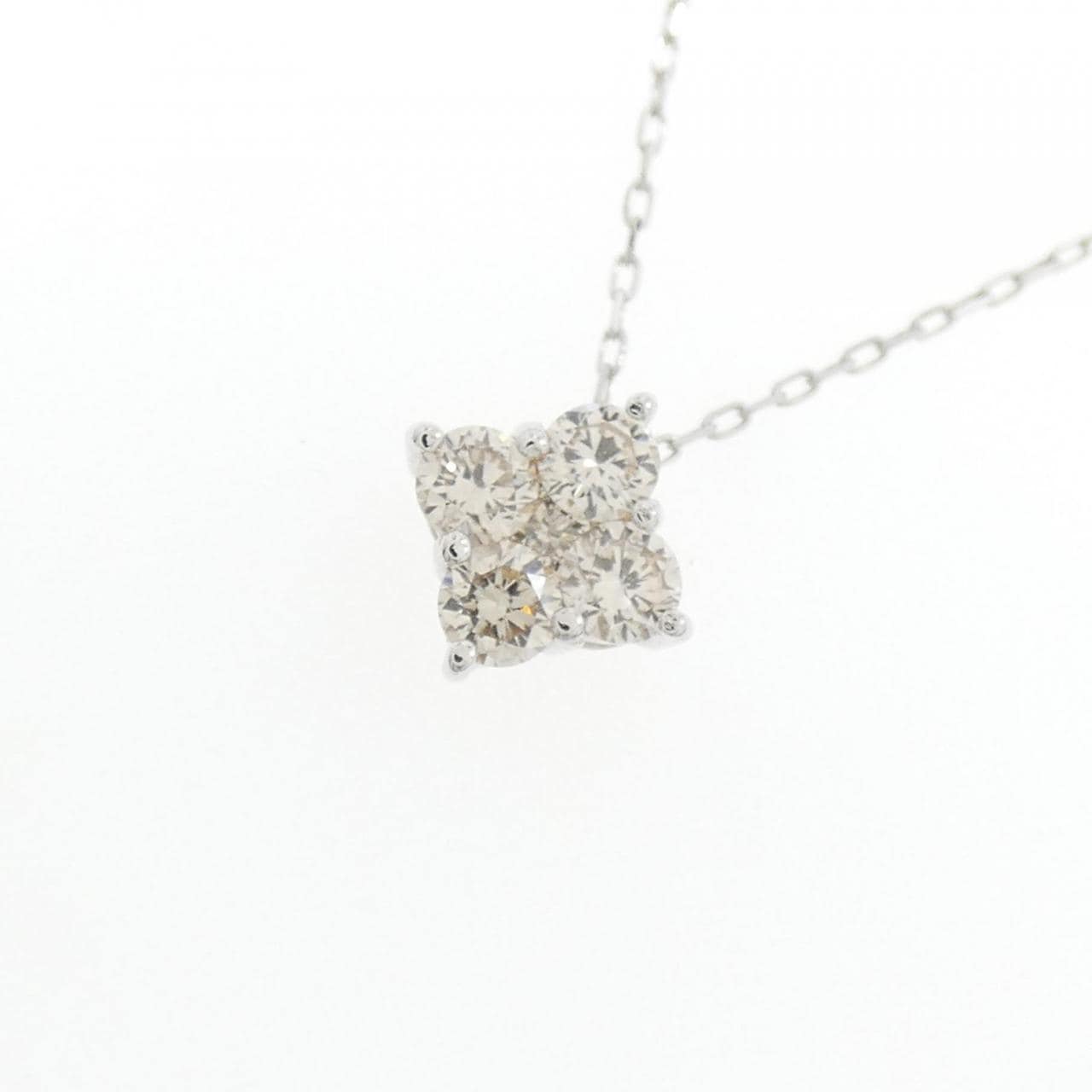 【新品】K10WG ダイヤモンド ネックレス 0.20CT