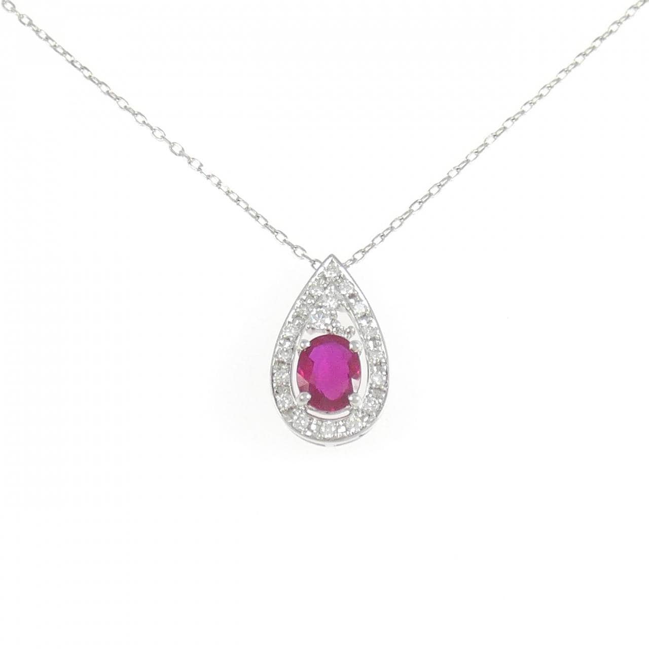 PT900/PT850 ルビー ネックレス 1.12CT
