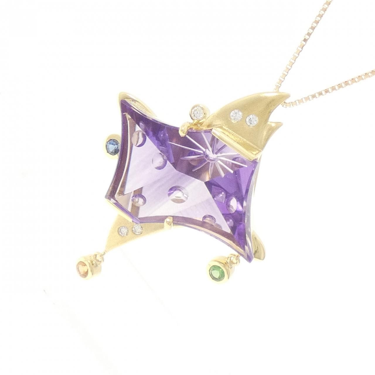 K18YG アメジスト ネックレス 16.01CT