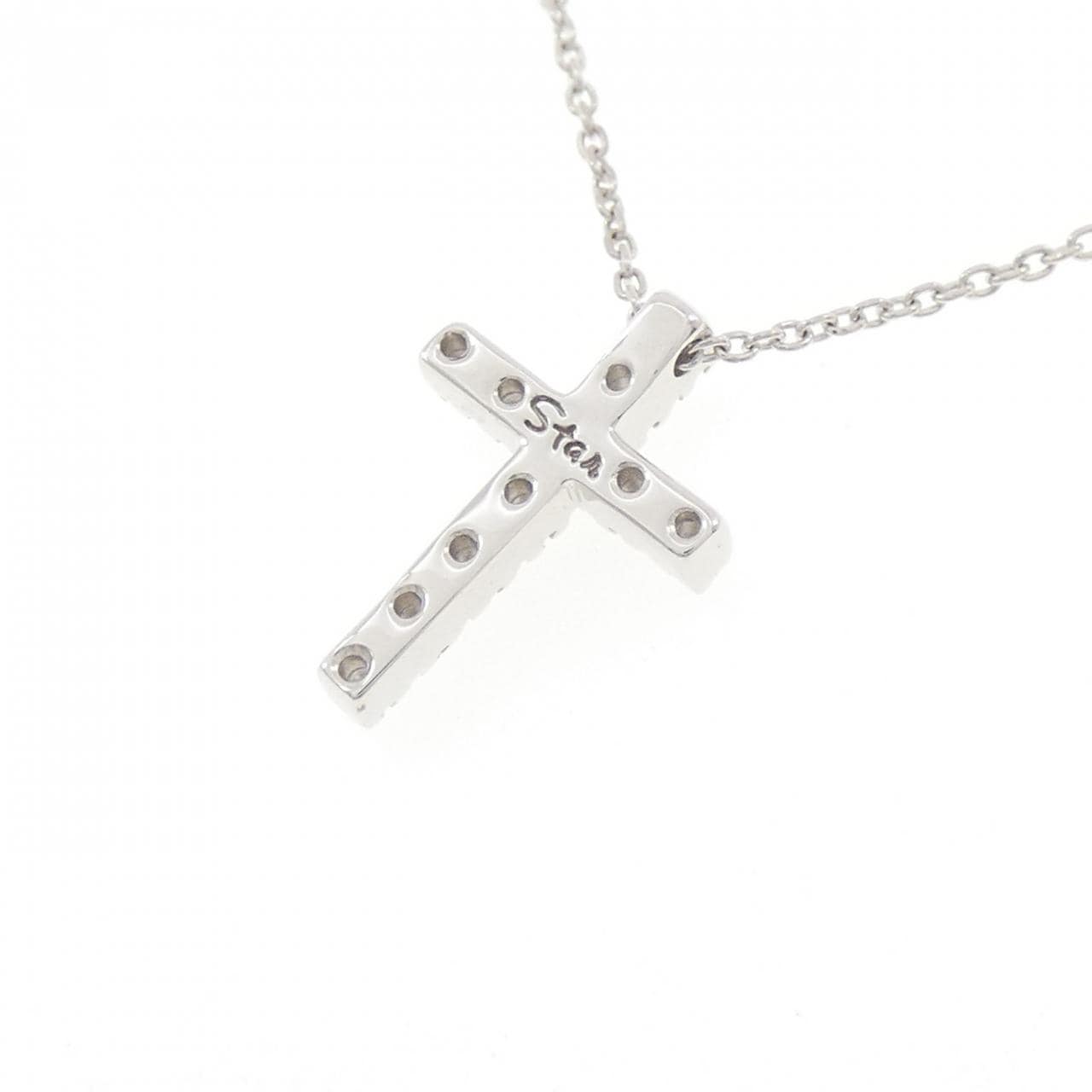 スタージュエリー クロス ダイヤモンド ネックレス 0.11CT