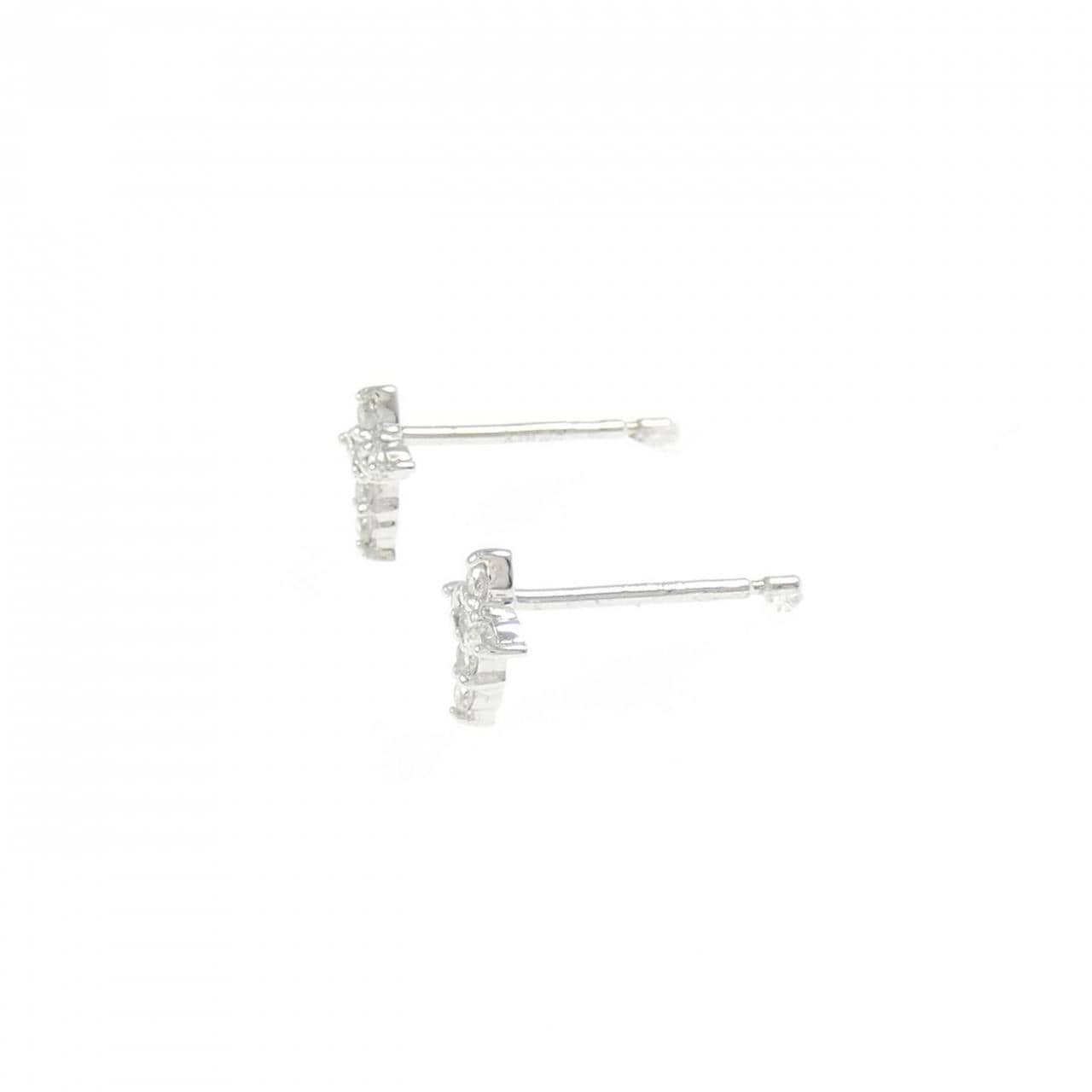 K18WG ダイヤモンド ピアス 0.10CT