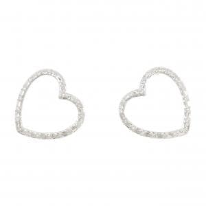 K18WG ハート ダイヤモンド ピアス 0.40CT