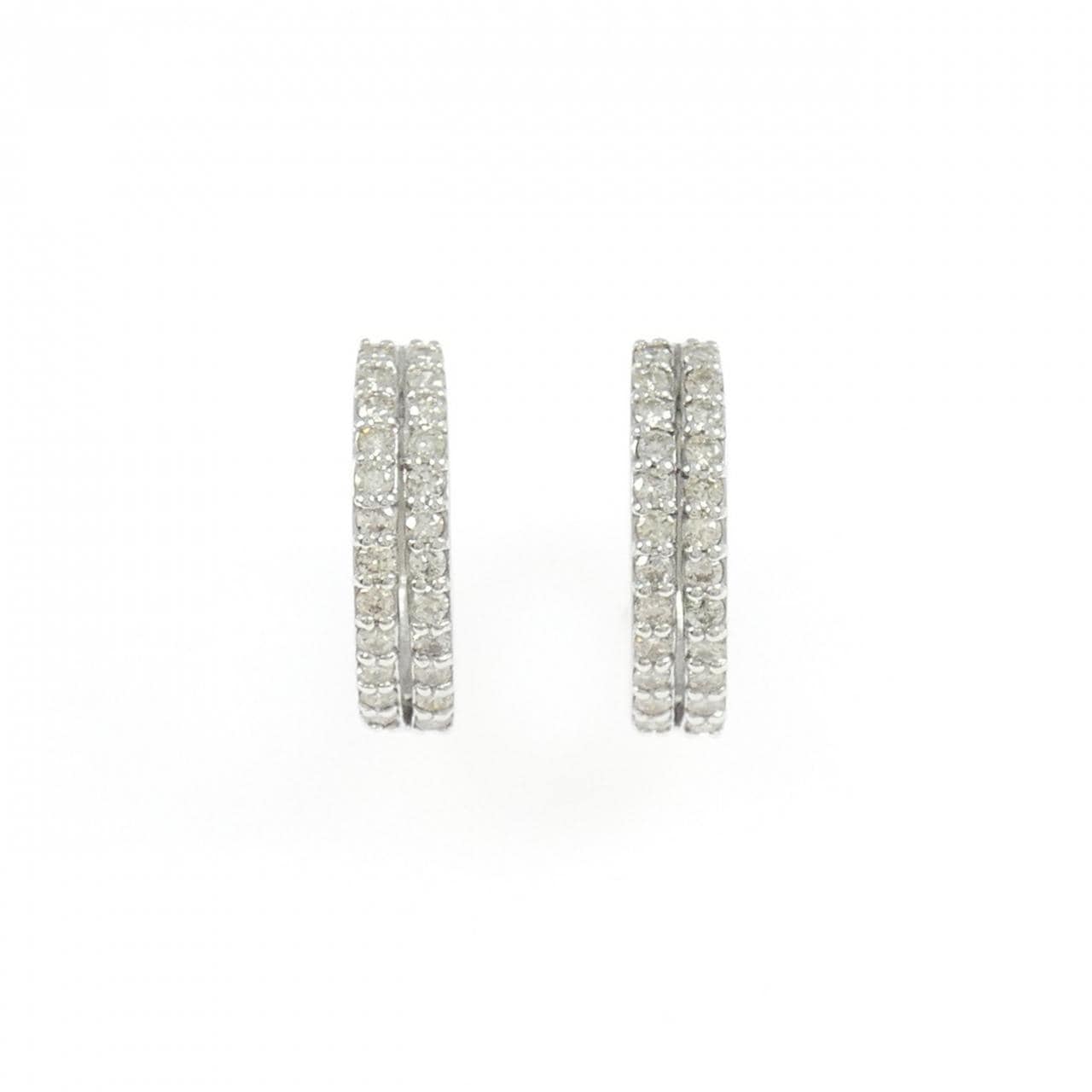 K18WG ダイヤモンド フープ ピアス  0.50CT