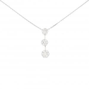 K18WG/PT850 ダイヤモンド ネックレス 1.00CT