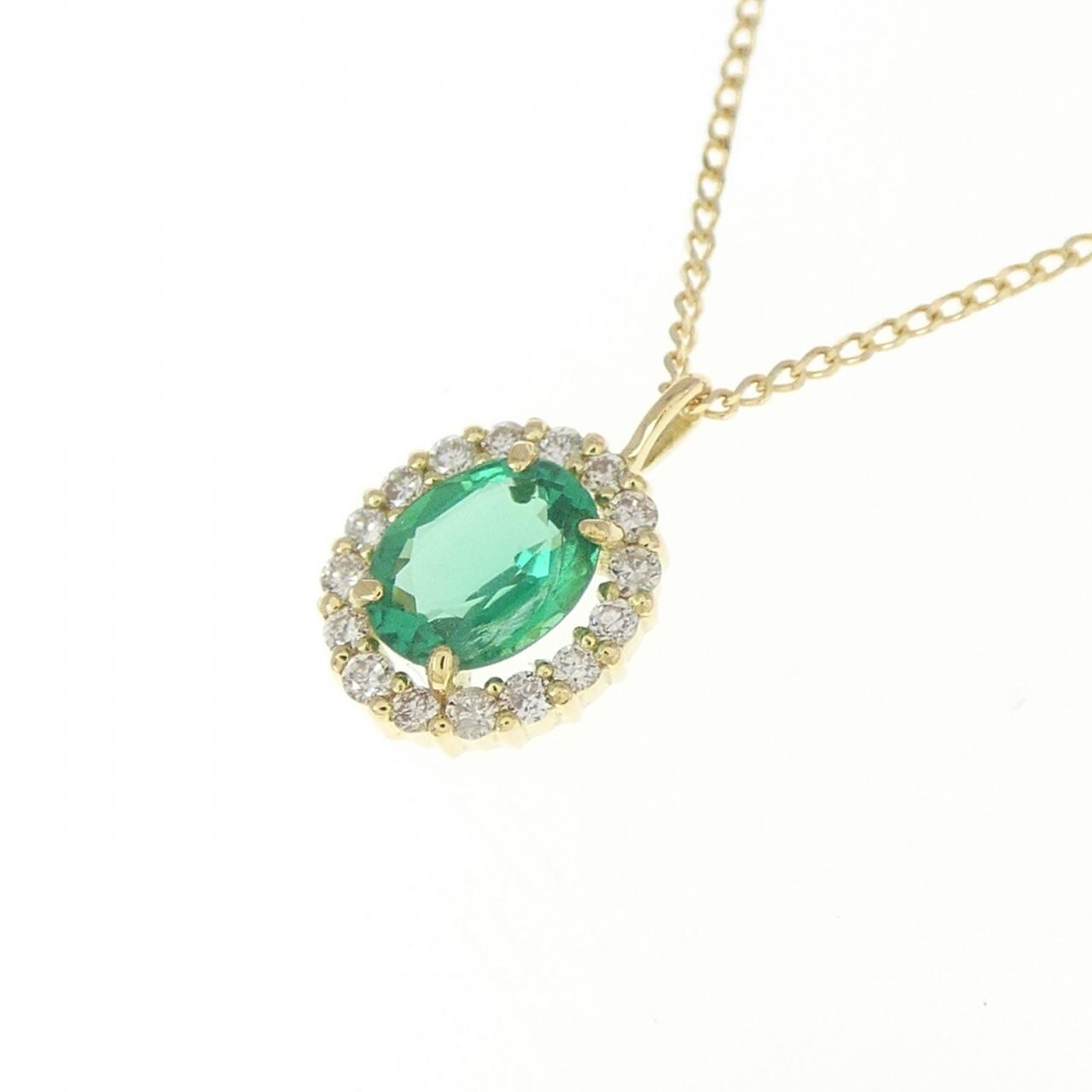 【新品】K18YG エメラルド ネックレス 0.30CT