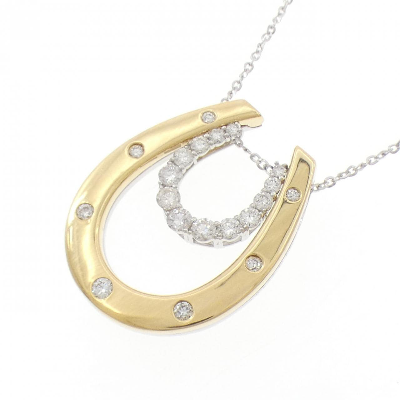 K18WG/K18YG/PT900 2WAY ダイヤモンド ネックレス 0.43CT