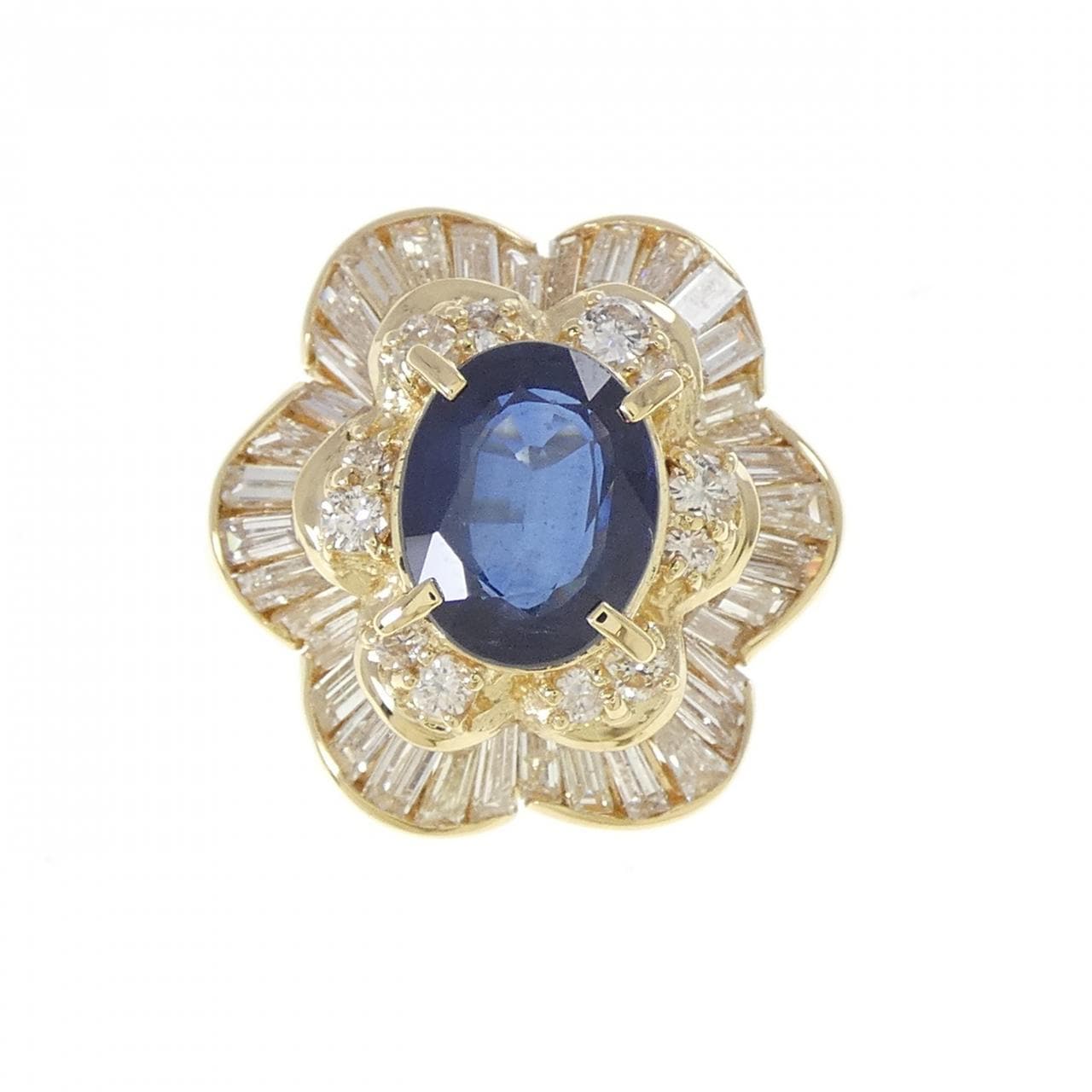 K18YG フラワー サファイヤ リング 2.29CT