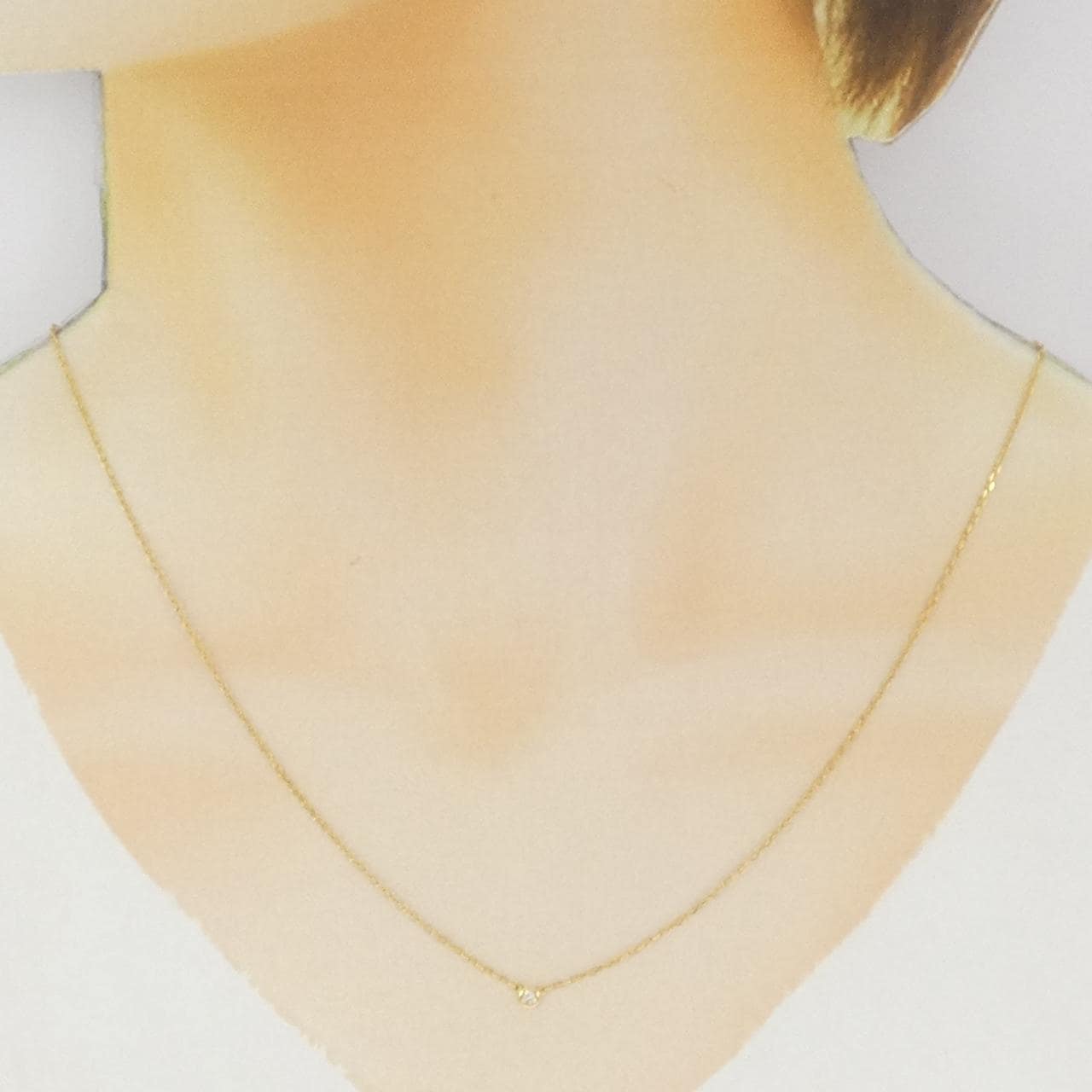 K18YG ソリティア ダイヤモンド ネックレス 0.03CT