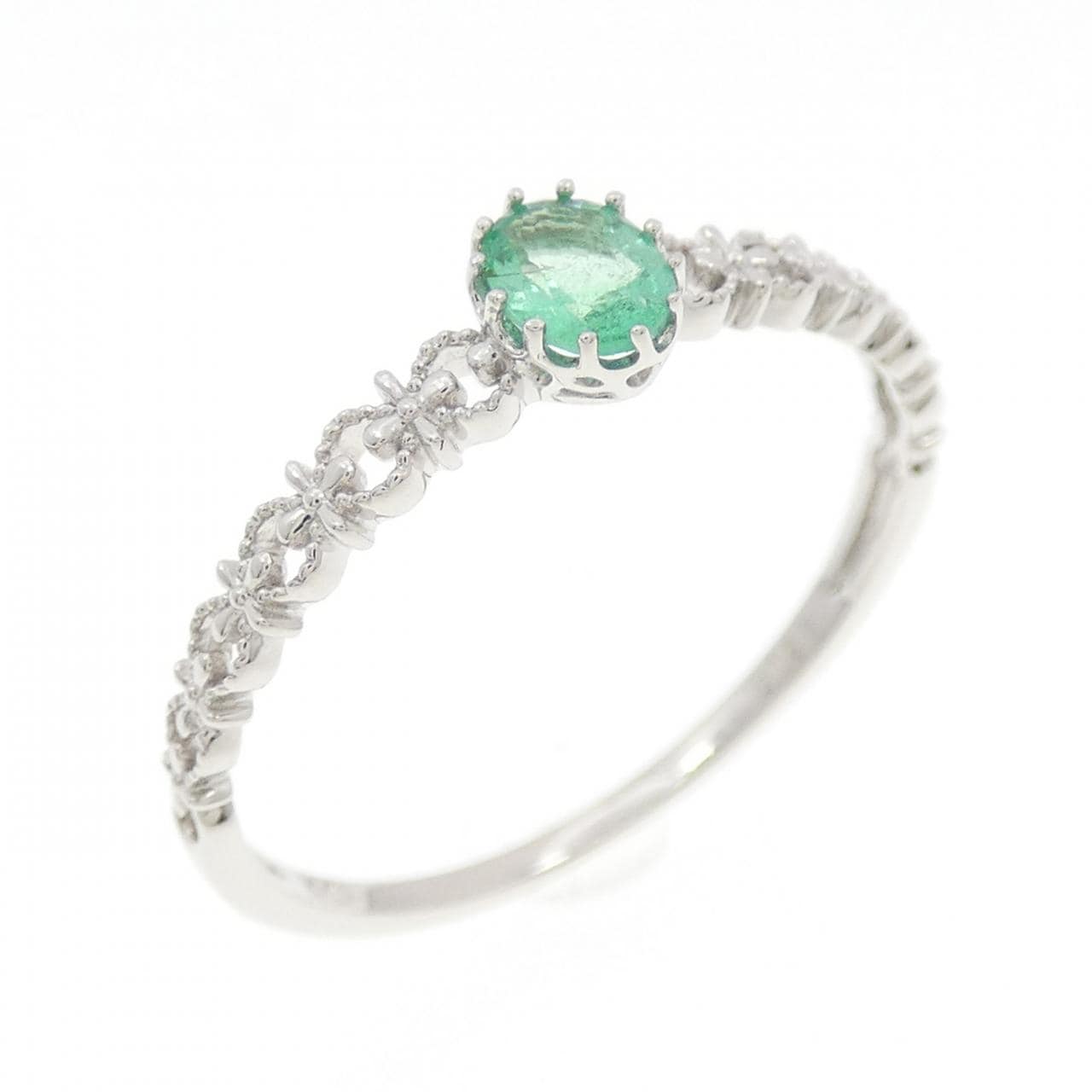K10WG エメラルド リング 0.15CT
