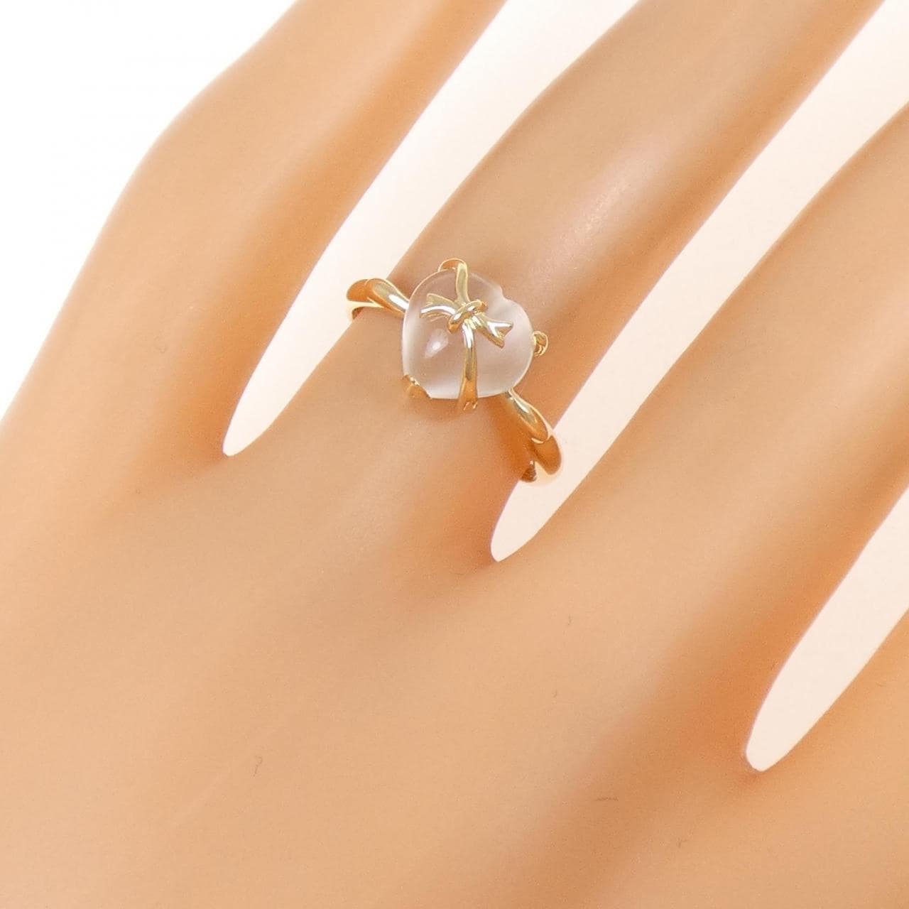 K18YG ハート ムーンストーン リング 2.0CT