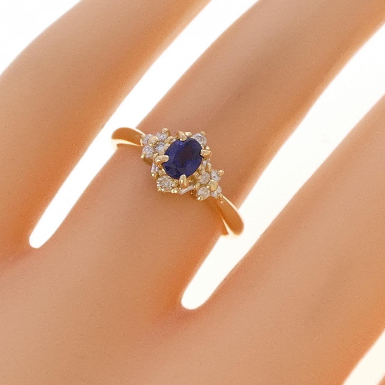 K18YG サファイヤ リング 0.46CT