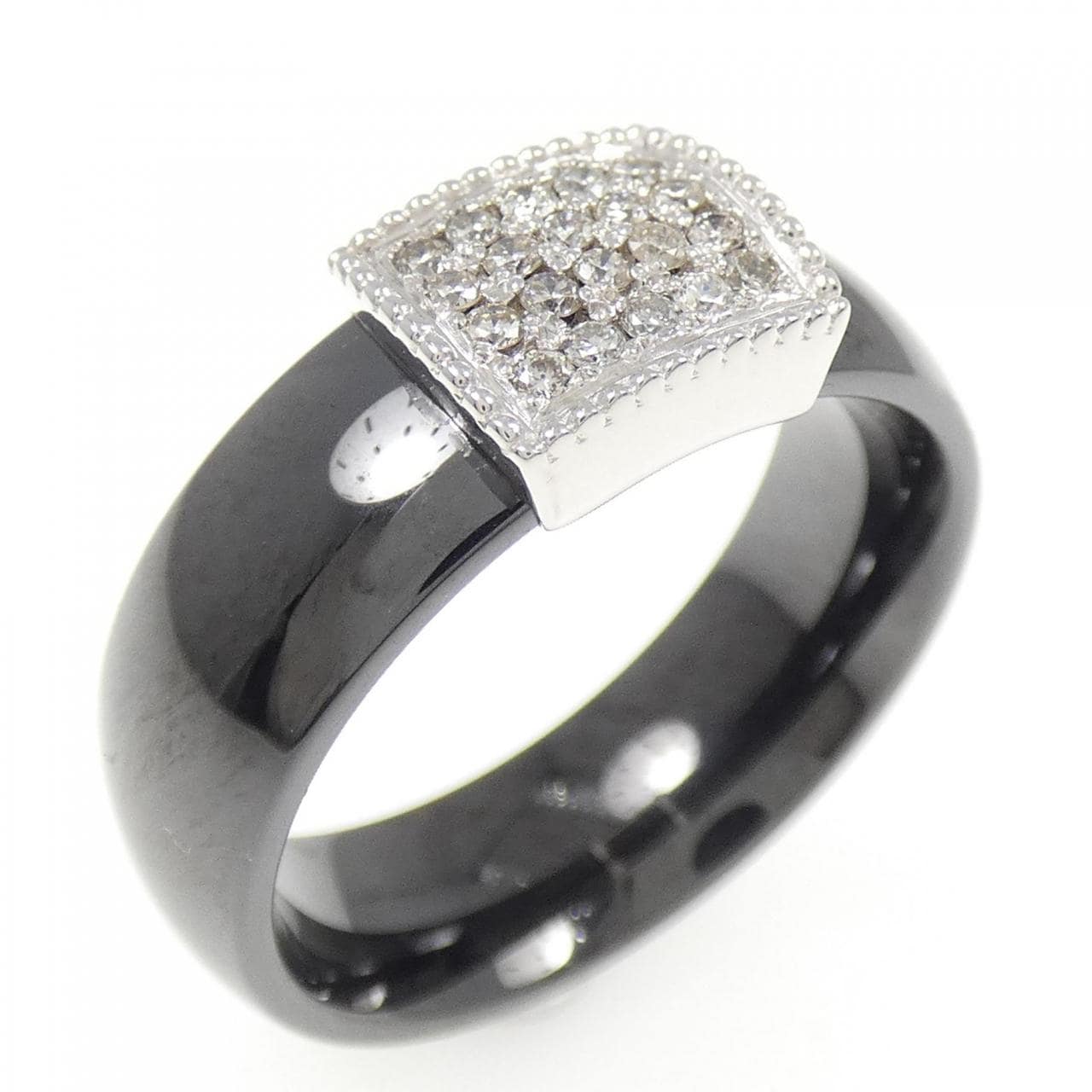 K18WG/セラミック ダイヤモンド リング 0.20CT