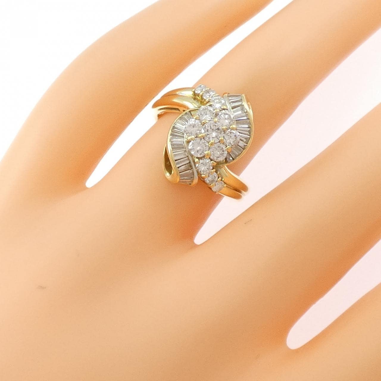 K18YG ダイヤモンド リング 1.10CT