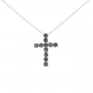 K18WG クロス ダイヤモンド ネックレス 2.20CT