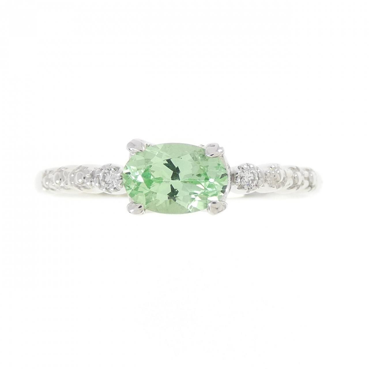 K18WG グリーンガーネット リング 0.60CT