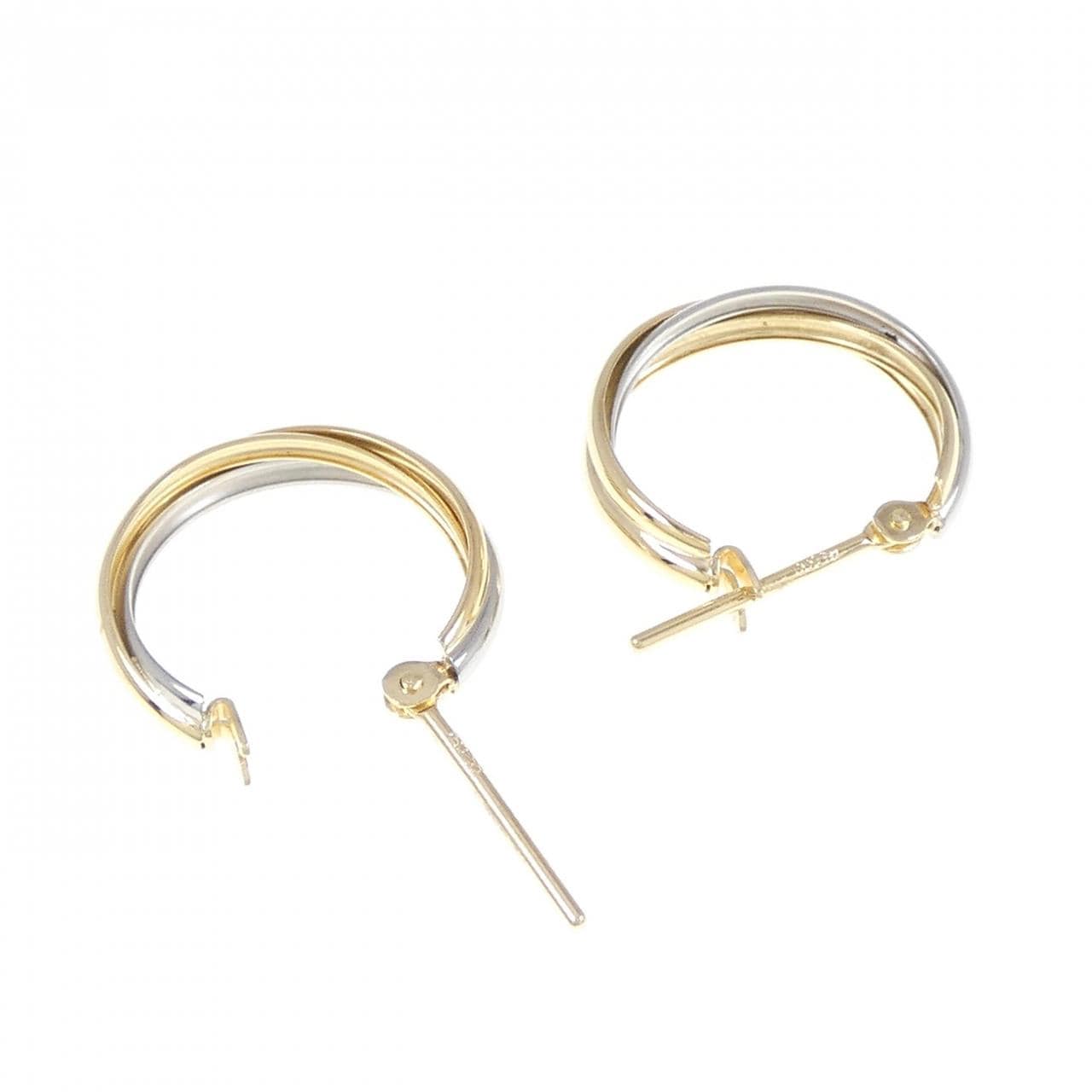 K18YG/PT hoop earrings