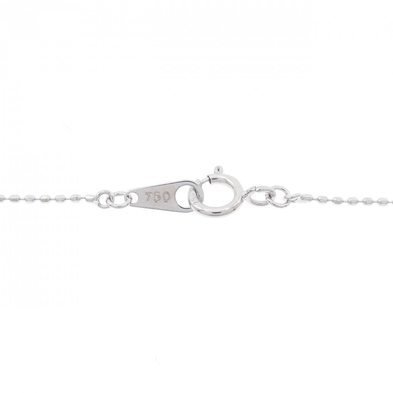 K18WG/750WG ハート ダイヤモンド ネックレス 0.20CT