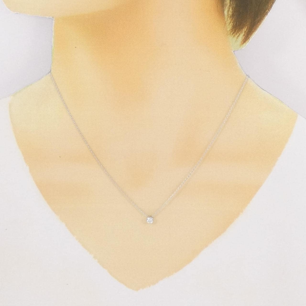 PT ソリティア ダイヤモンド ネックレス 0.155CT