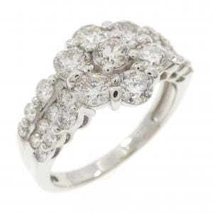 PT900 フラワー ダイヤモンド リング 1.85CT