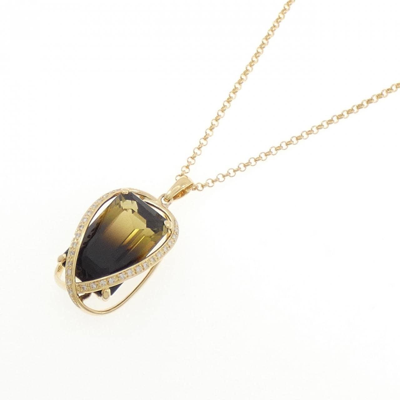 K18YG クオーツ ネックレス 31.34CT