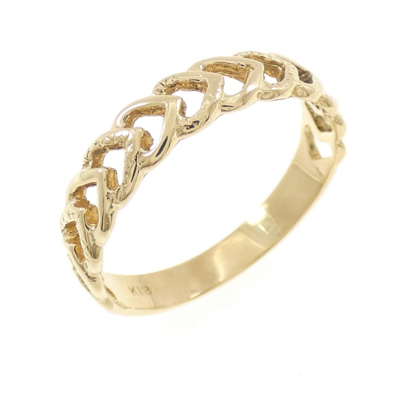 K18YG ハート リング