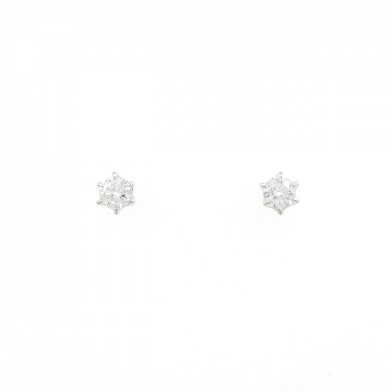 PT900 ソリティア ダイヤモンド ピアス 0.220CT