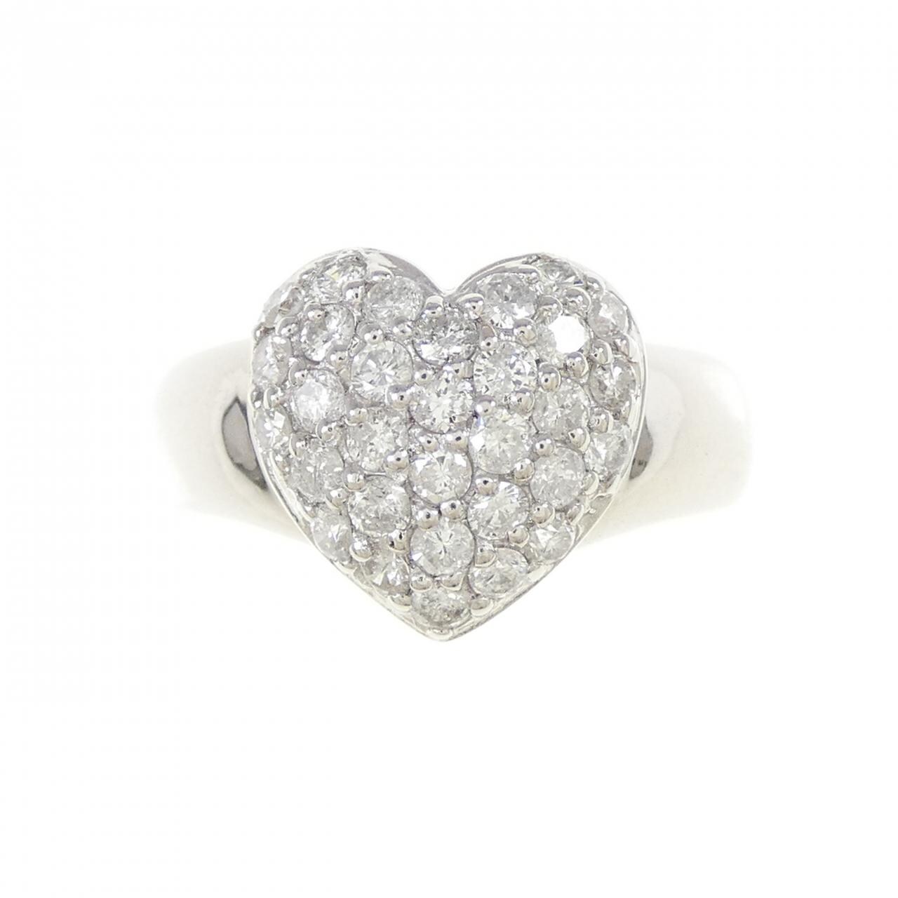 PT900 ハート パヴェ ダイヤモンド リング 0.70CT