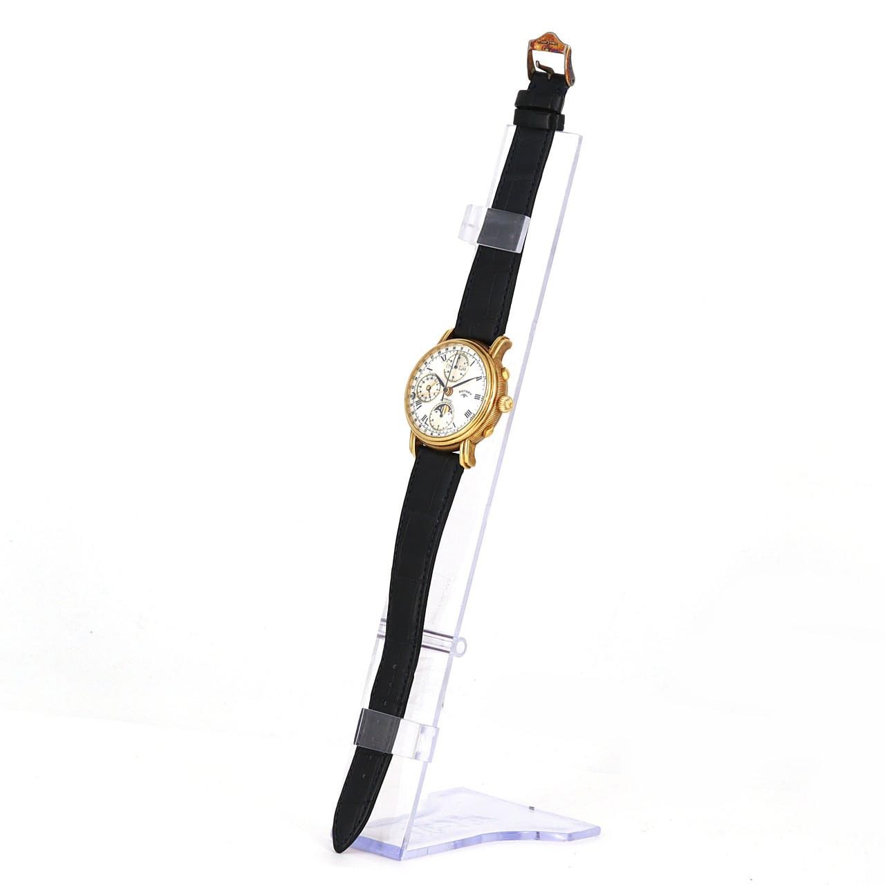 【ノーメンテナンス還元価格】ROTARY クロノグラフトリプルカレンダームーン YG M1803 YG 自動巻