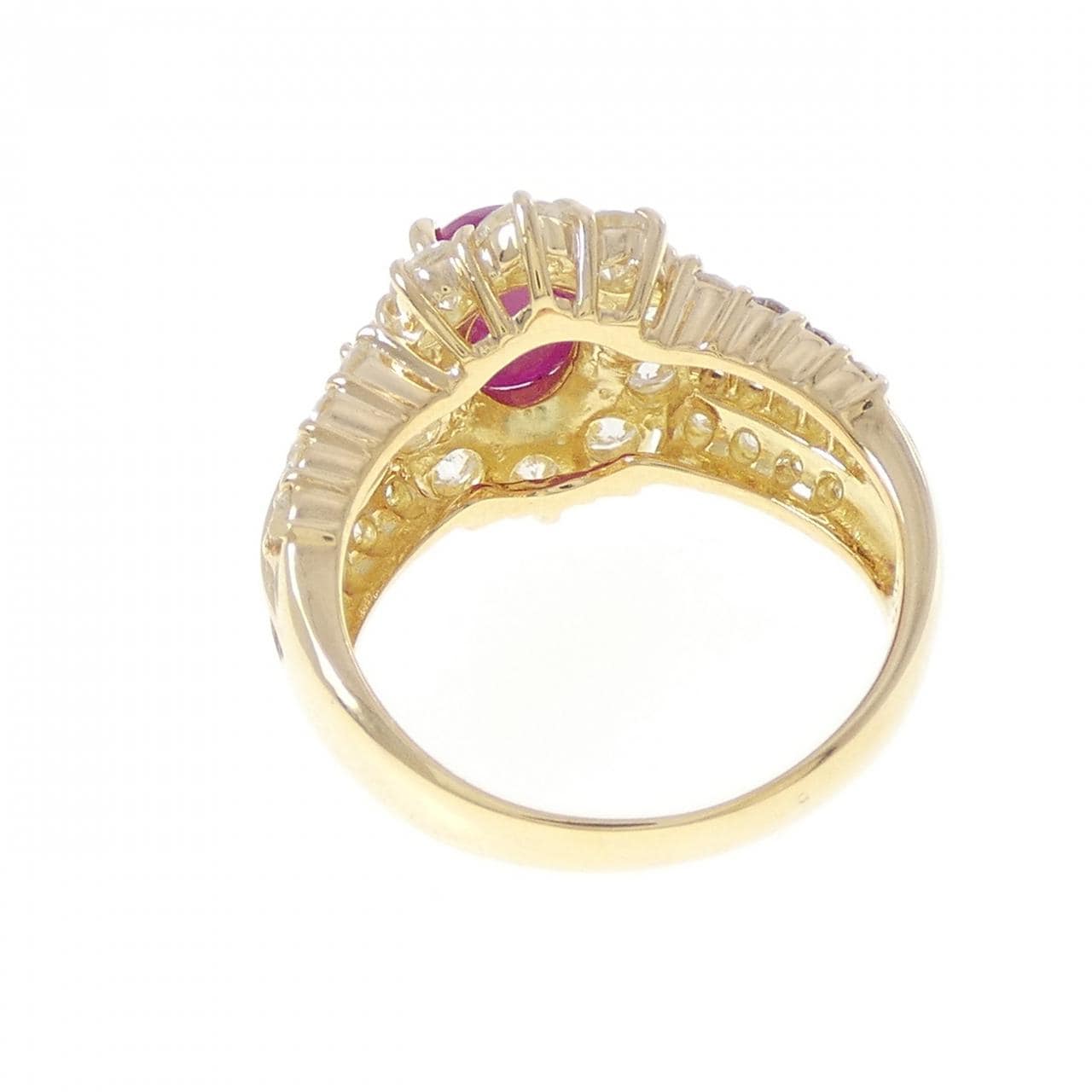 K18YG ルビー リング 2.12CT