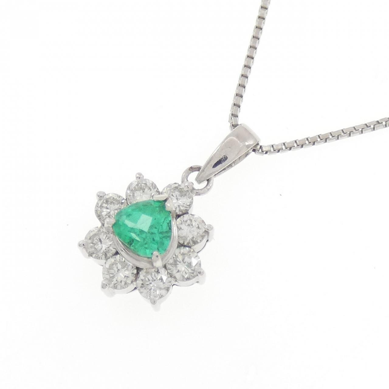 PT900/PT850 エメラルド ネックレス 0.40CT