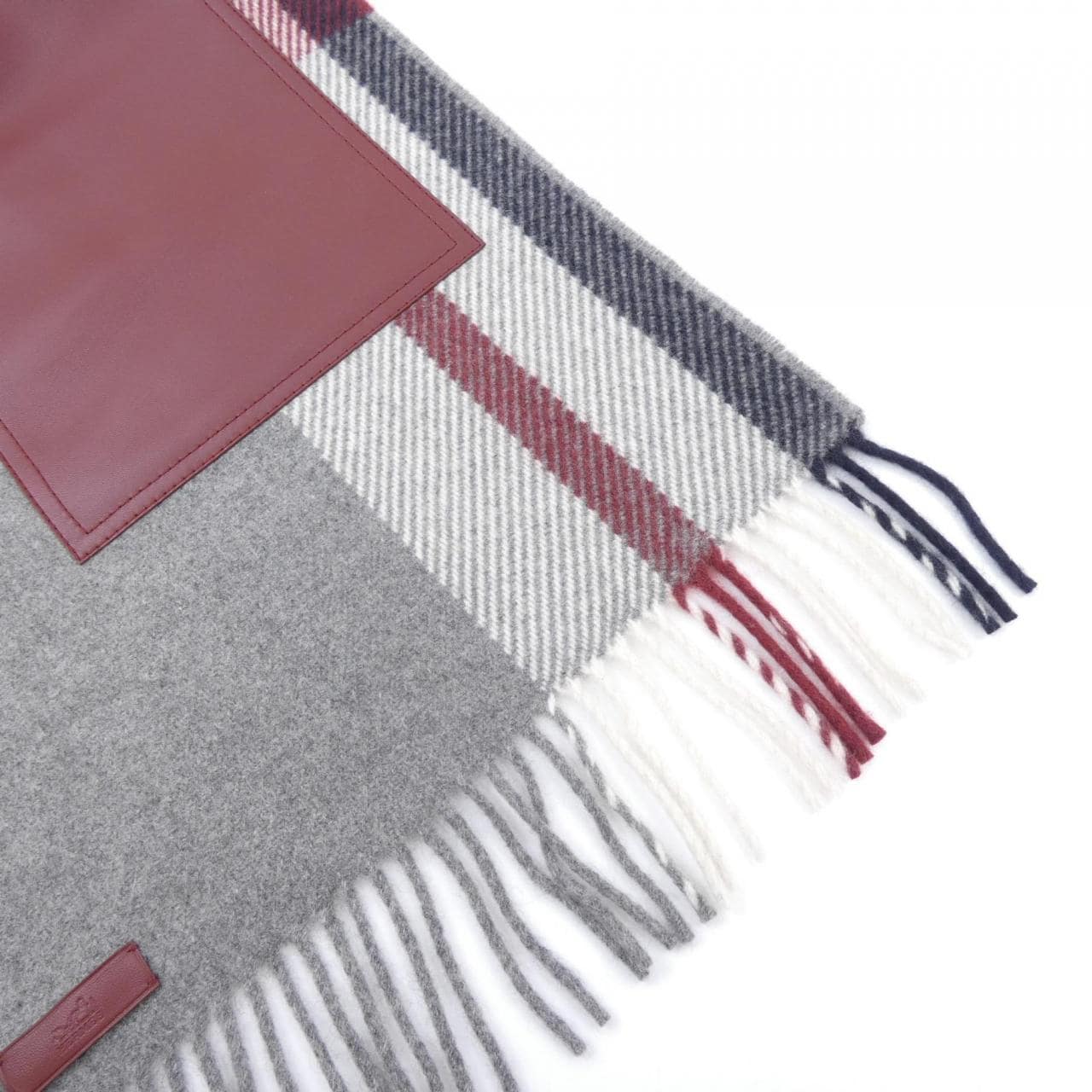 エルメス HERMES タータンポケット キュイール アップリケ H259150S MUFFLER