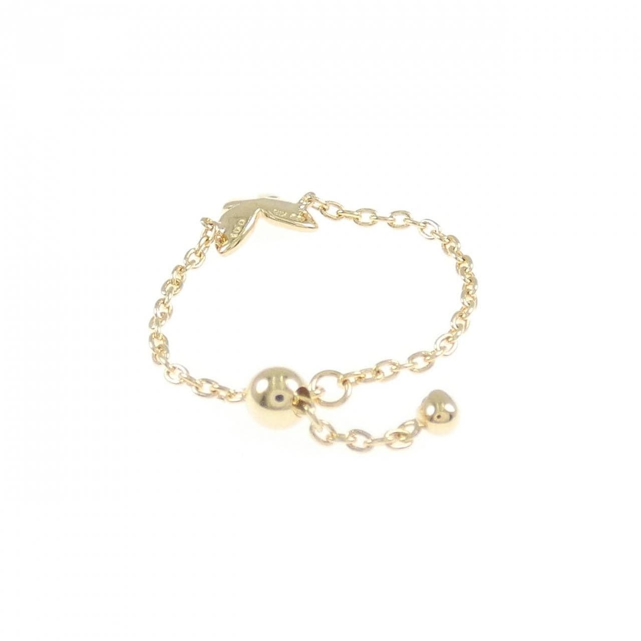 K18YG バタフライ ダイヤモンド リング 0.01CT