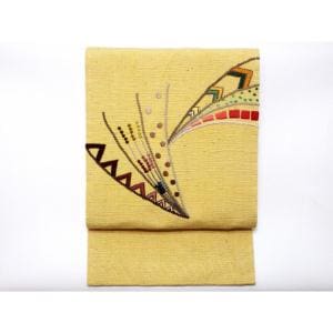 名古屋帯　紬織　刺繍加工