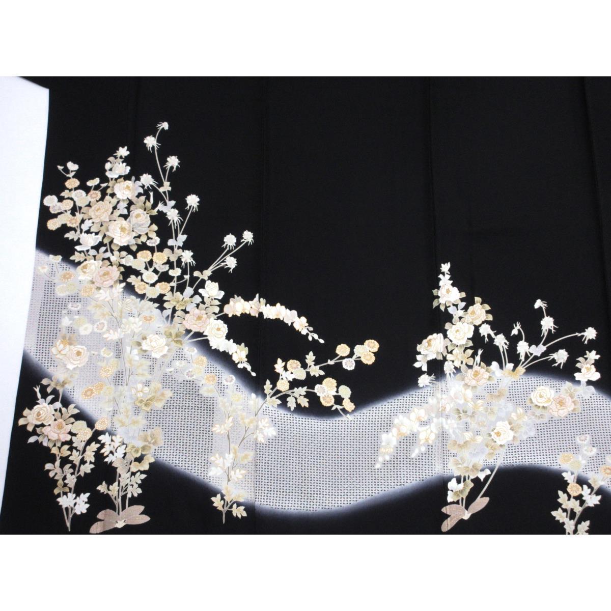 訪問着　友禅金彩加工　ボカシ染刺繍入り