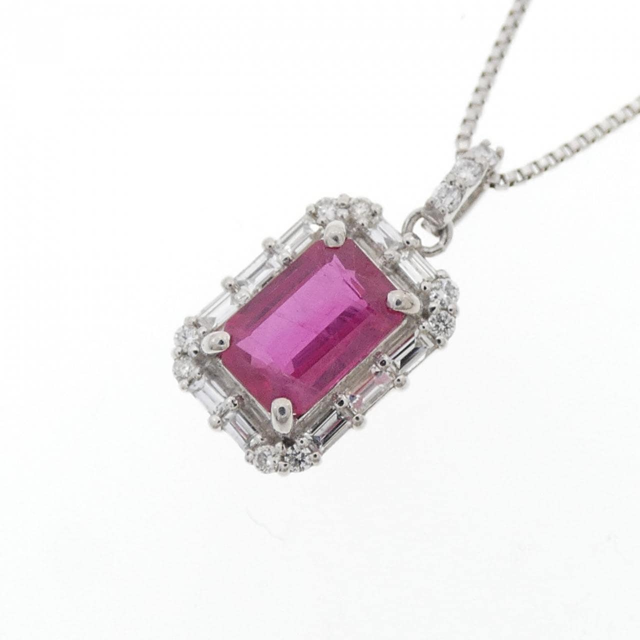【新品】PT900/PT850 ルビー ネックレス 0.70CT