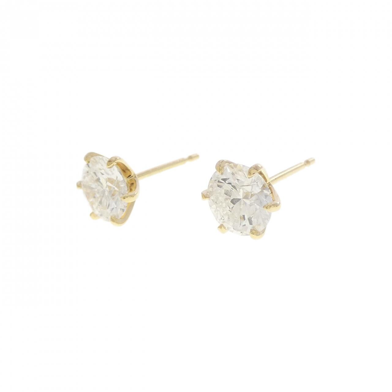 【リメイク】K18YG/ST ダイヤモンド ピアス 1.028CT 1.046CT F-G I1 EX-VG