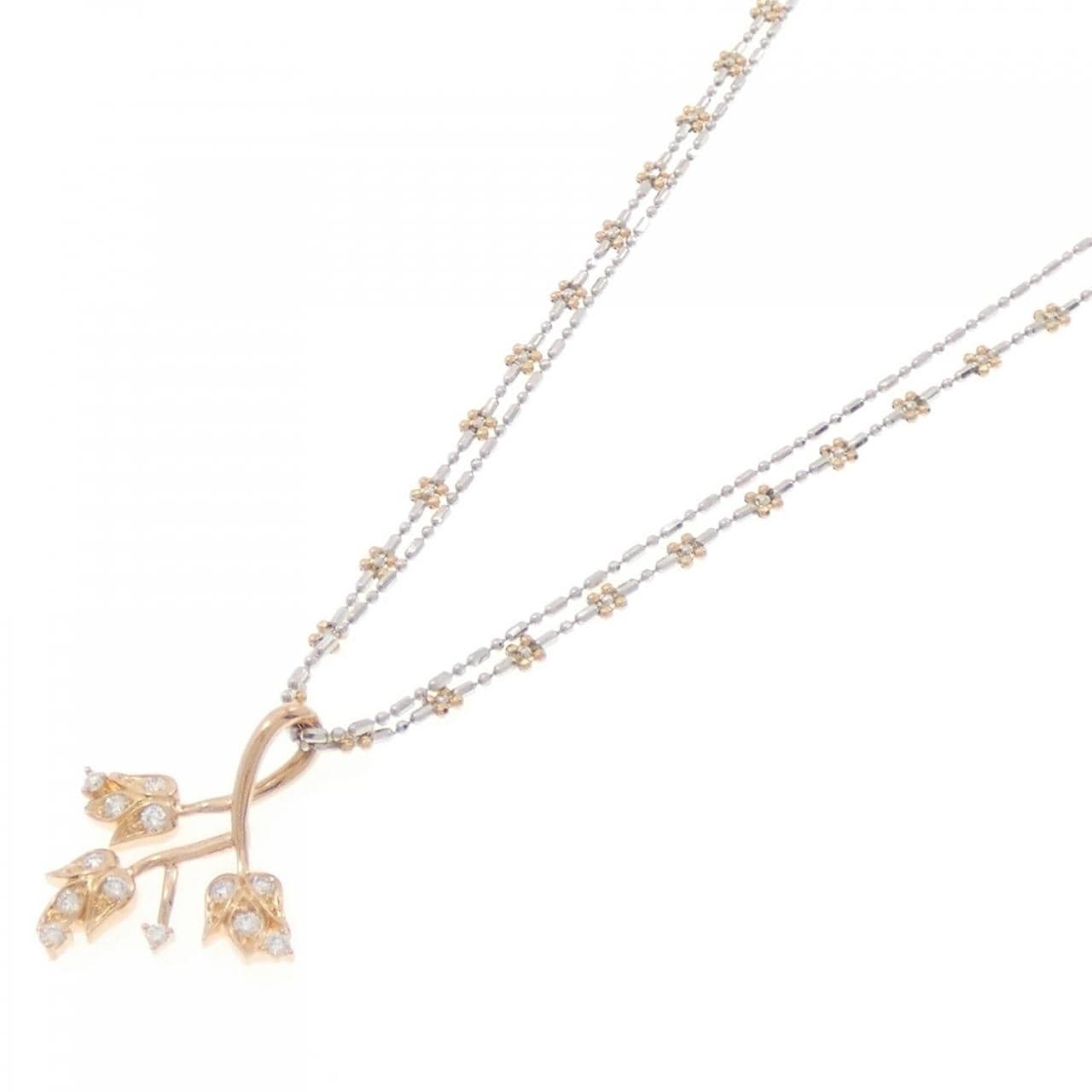 750PG/K18WG/K18YG ダイヤモンド ネックレス 0.27CT