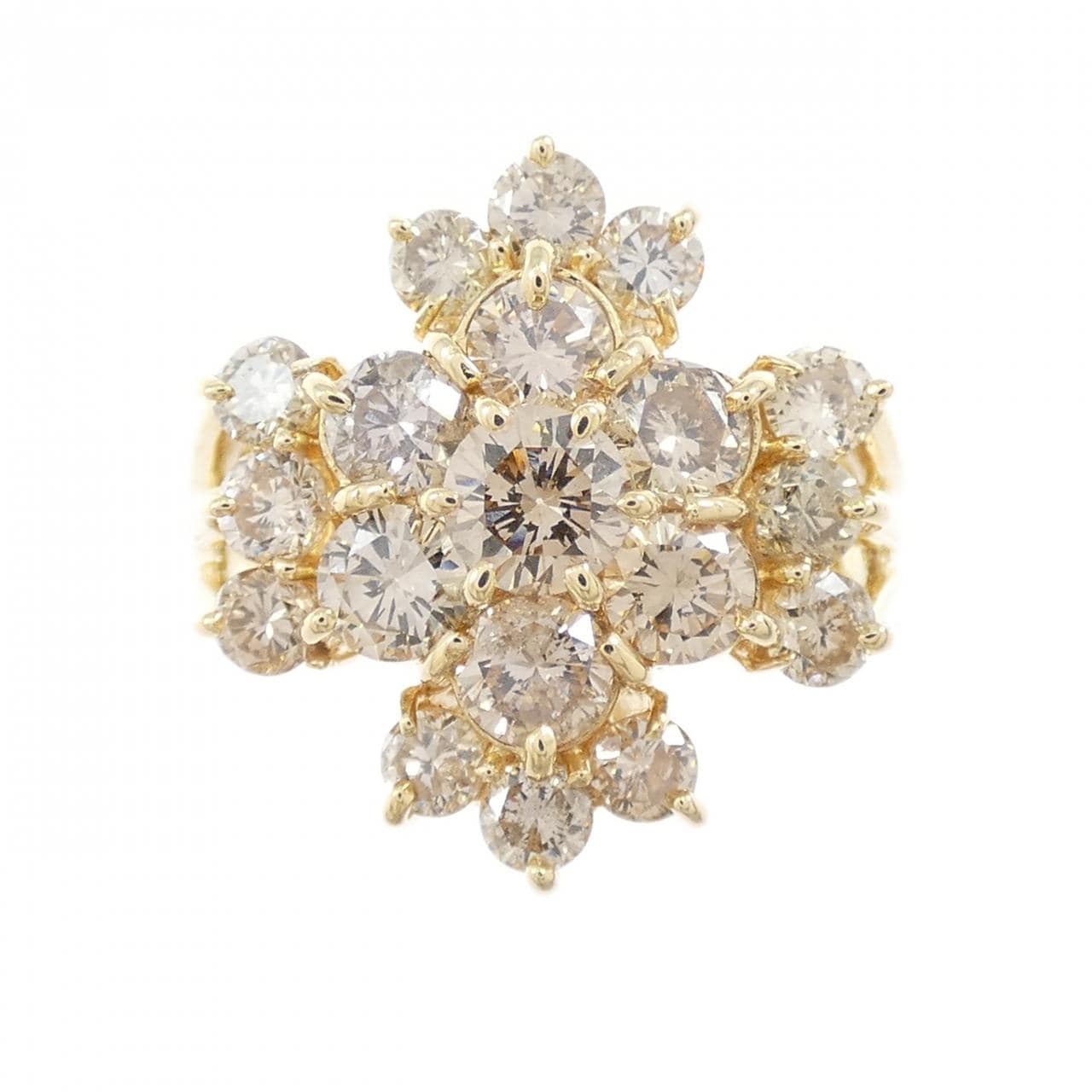 K18YG ダイヤモンド リング 2.02CT