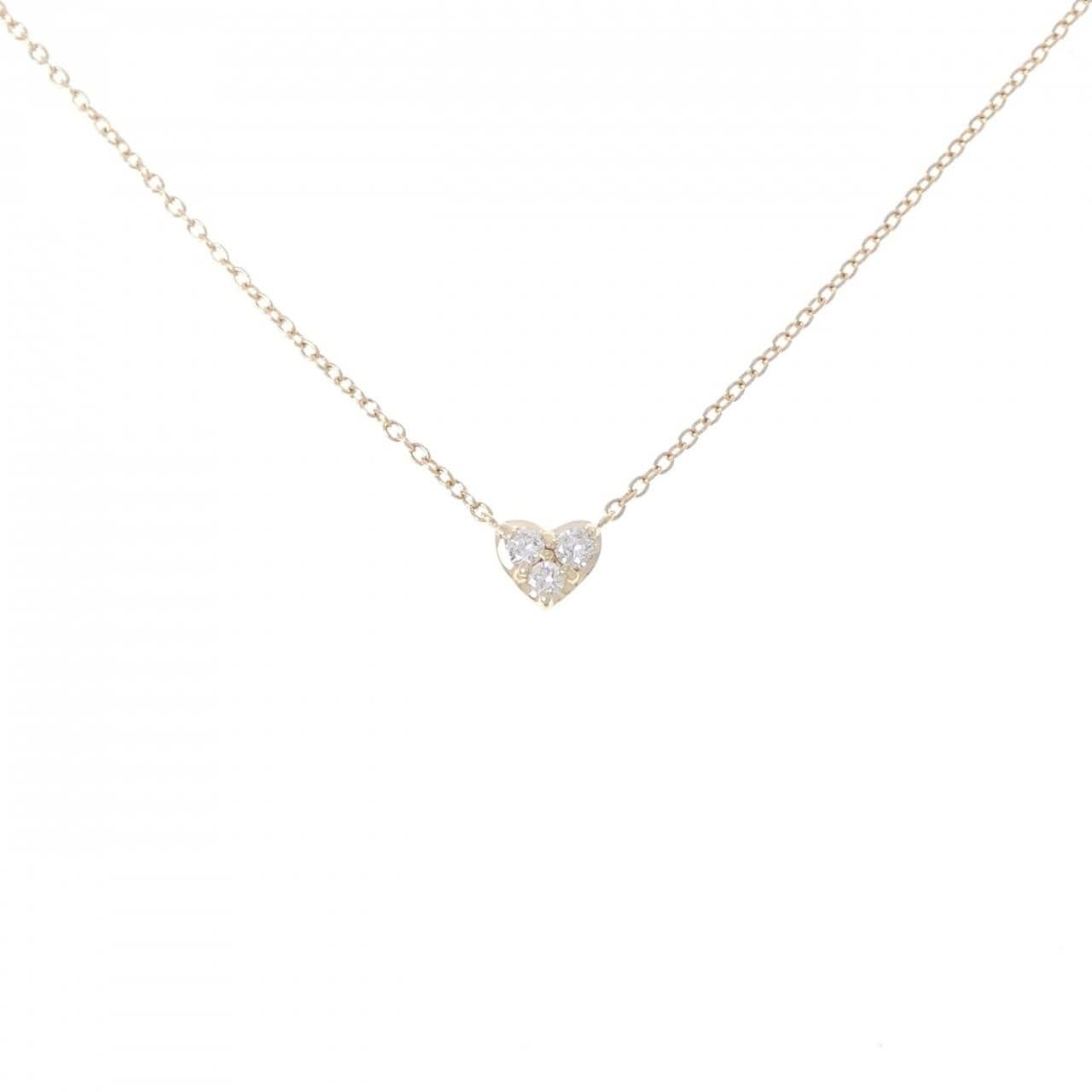 K10YG ハート ダイヤモンド ネックレス 0.09CT