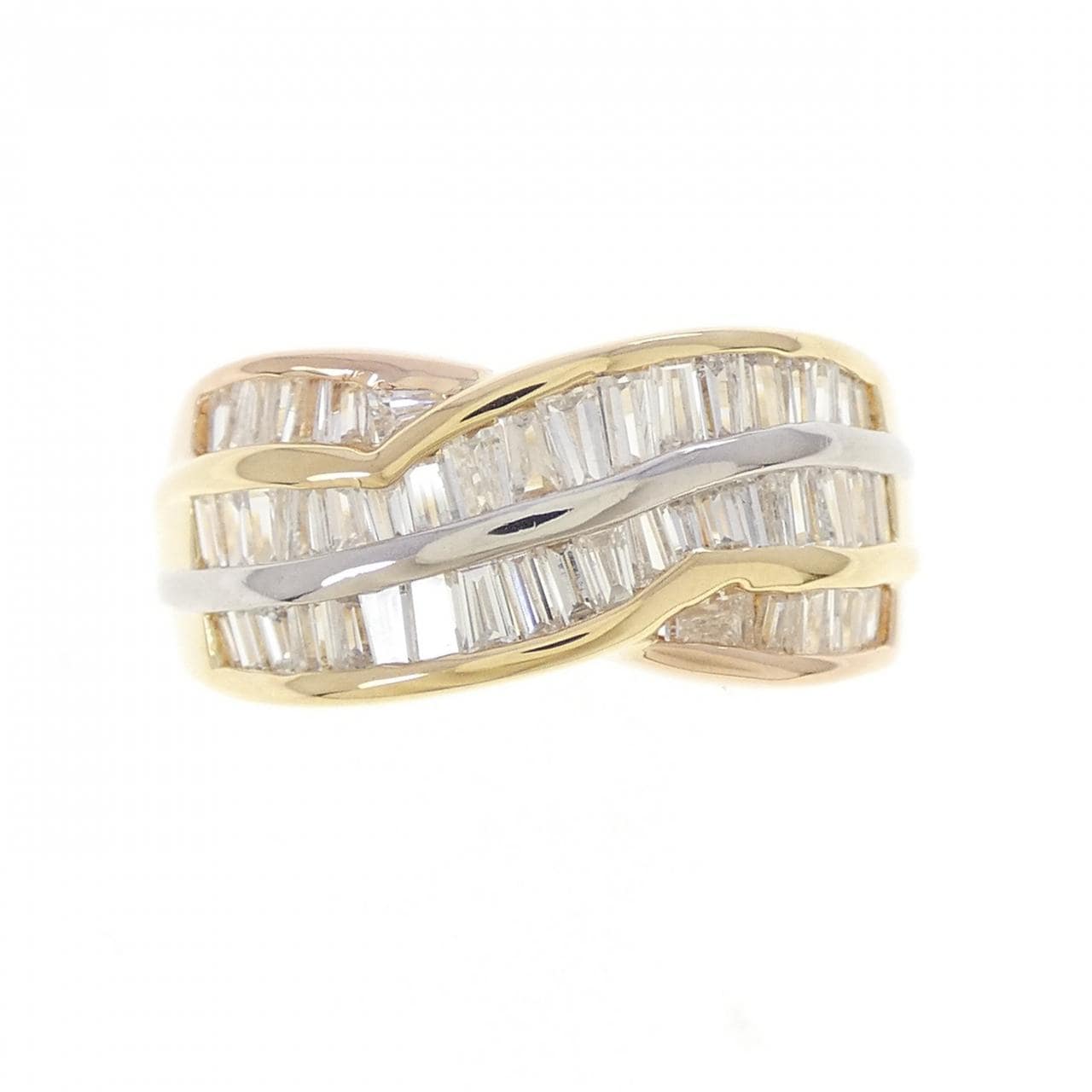 K18YG/PT900 ダイヤモンド リング 1.52CT