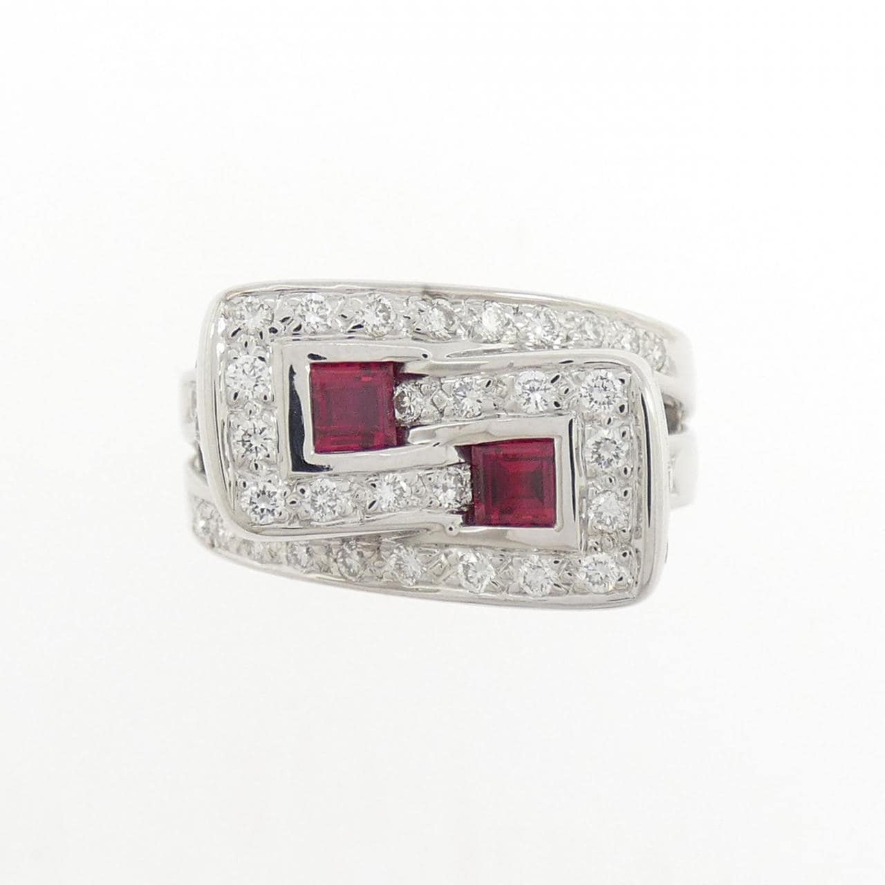 750WG ルビー リング 0.42CT