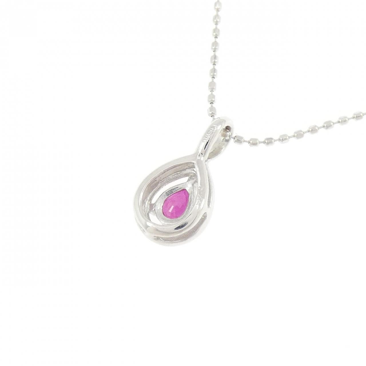 K18WG ルビー ネックレス 0.22CT
